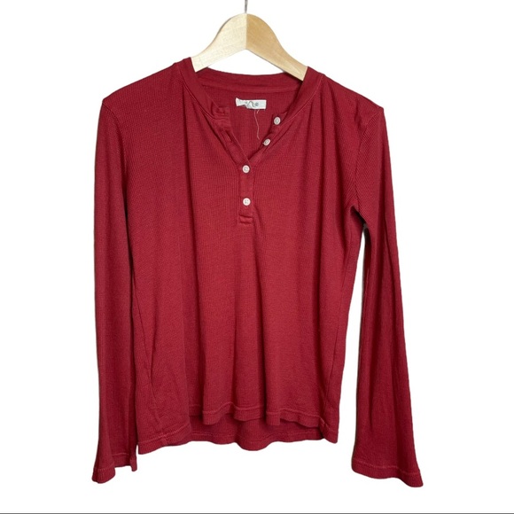 Madewell Garment Dyed Thermal Henley Tee Size XS - Picture 2 of 6